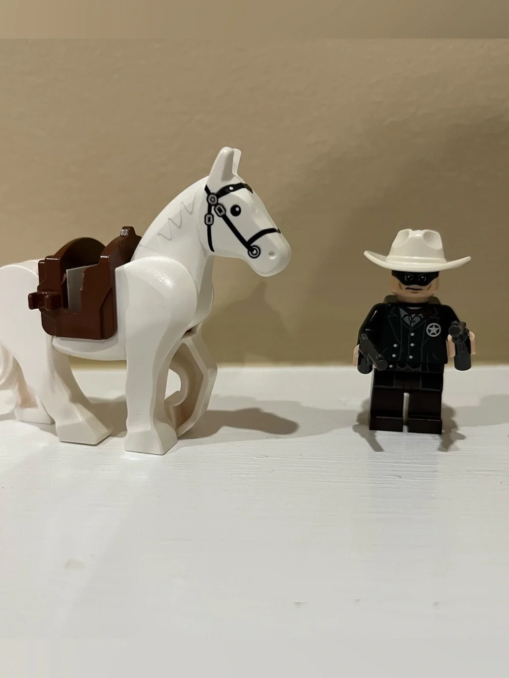 Lego Disney Lone Ranger with White Horse Mini Figure Toy With Accessories